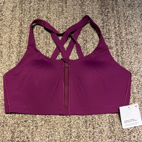 Lululemon Energy Zip-Front Bra *High-Support, Chilled Grape - 38D - NWT - Picture 3 of 8